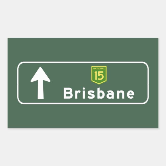 Brisbane, Australien Road Sign Rechteckiger Aufkleber (Vorderseite)