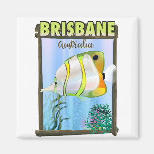 Brisbane Australien Tropisches Reiseplakat Magnet
