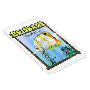 Brisbane Australien Tropisches Reiseplakat Magnet