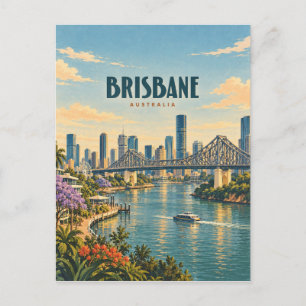 Brisbane Australien Vintage Reise Kunst Postkarte