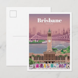 Brisbane Australien Vintage-Reise  Postkarte