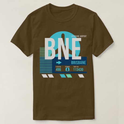 Brisbane BNE Airport Code Gepäckmarke T-Shirt (Design vorne)