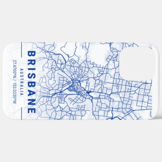 Brisbane City Map Blue Tint Case-Mate iPhone Hülle (Hinten (horizontal))