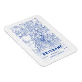 Brisbane City Map Blue Tint Magnet (Rechte Seite)