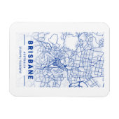 Brisbane City Map Blue Tint Magnet (Horizontal)