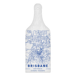 Brisbane City Map Blue Tint Schneidebrett