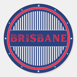 Brisbane City Pride Emblem – Australian Identity Runder Aufkleber