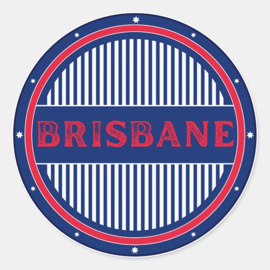 Brisbane City Pride Emblem – Australian Identity Runder Aufkleber (Vorderseite)