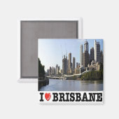 BRISBANE I Liebe, Australien, Ozeanien, Kühlschran Magnet (Vorderseite/Rückseite)