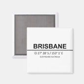 Brisbane Koordinaten - Brisbane Koordinaten Magnet (Vorderseite/Rückseite)