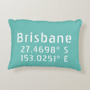 Brisbane Latitude Länge Dekokissen
