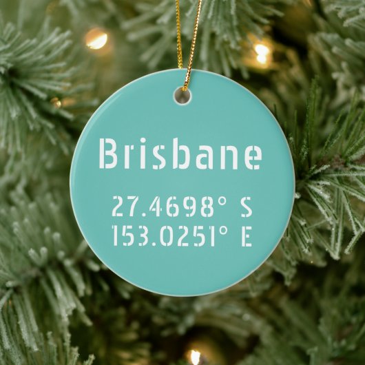 Brisbane Latitude Länge Keramik Ornament (Baum)
