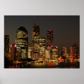 Brisbane Night Skyline. Poster (Vorne)