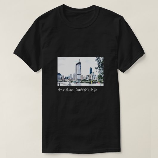 Brisbane Queensland City Skyline Reise T-Shirt (Design vorne)