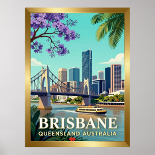 Brisbane Queensland Fluss Skyline Poster