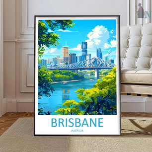 Brisbane Reise Druck Wandkunst Brisbane Wand Hangi Poster