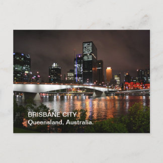 Brisbane River City at Night Postcard Postkarte