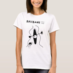 "Brisbane River Days" Darstellung einer Katze T-Shirt