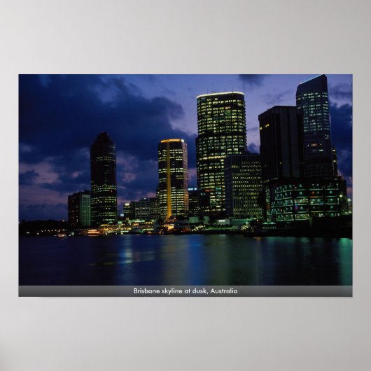 Brisbane Skyline bei Dämmerung, Australien Poster (Vorne)