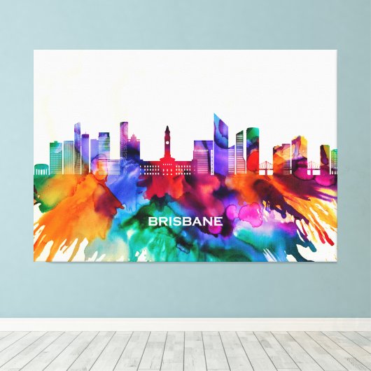 Brisbane Skyline Leinwanddruck (Insitu (Holzboden))