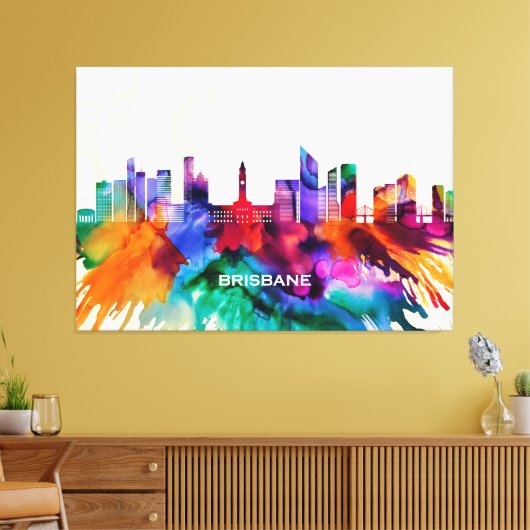Brisbane Skyline Leinwanddruck (Insitu (Wohnzimmer))
