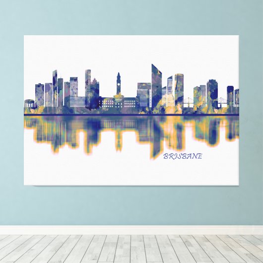 Brisbane Skyline Leinwanddruck (Insitu (Holzboden))