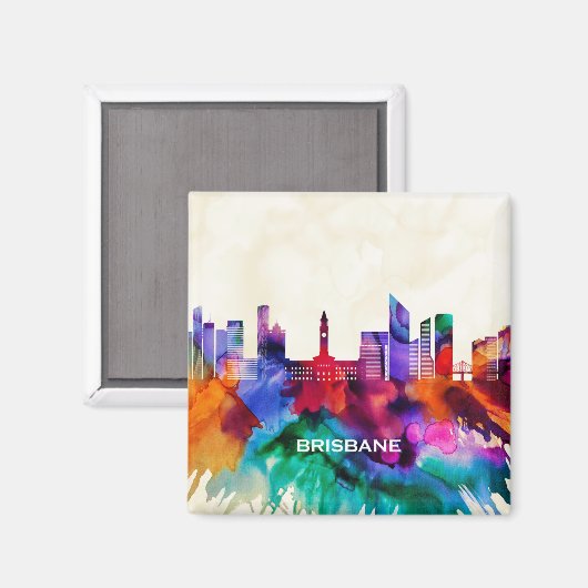 Brisbane Skyline Magnet (Vorderseite/Rückseite)