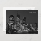 Brisbane Stadt, Nacht - Schwarz und Weiß - Postkar Postkarte (Vorne/Hinten)