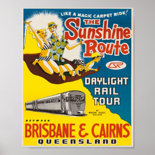 Brisbane und Cairns Vintage Travel Poster (Vorne)