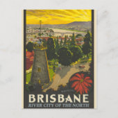 Brisbane Vintage Poster Feiertagspostkarte (Vorderseite)