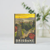 Brisbane Vintage Poster Postkarte (Stehend Vorderseite)