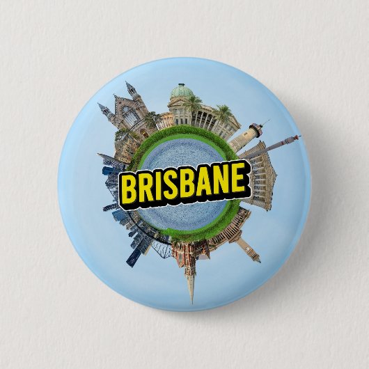 Brisbane winzig kleine Planet Wahrzeichen Architek Button (Vorderseite)