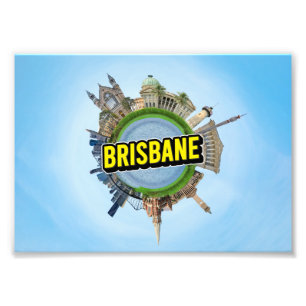 Brisbane winzig kleine Planet Wahrzeichen Architek Fotodruck