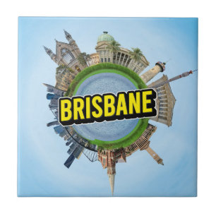 Brisbane winzig kleiner Planet Wahrzeichen Archite Fliese
