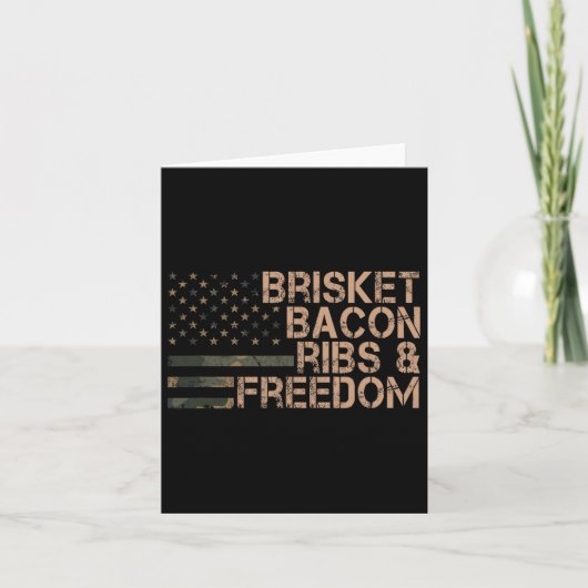 Brisket Bacon Ribs and Freedom Grill Grillen Funny Karte (Vorderseite)