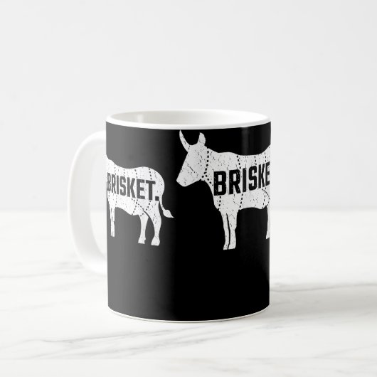 Brisket Barbecue Beef Grillen Pitmaster Geschenk Kaffeetasse (Vorderseite Links)