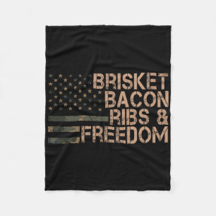 Brisket Bycon Ribs and Freedom Grill Grillen Funny Fleecedecke