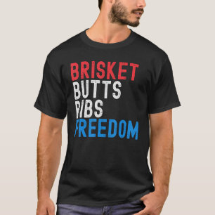Brisket-Hintern-Rippen-Freiheit-Patriotisches Flei T-Shirt