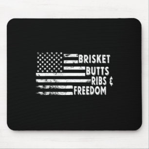 Brisket Hinterns Ribs and Freedom Grillen American Mousepad