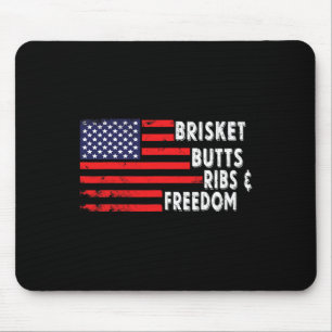Brisket Hinterns Ribs and Freedom Grillen American Mousepad