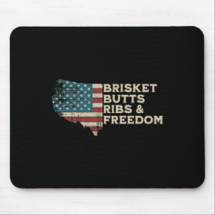Brisket Hinterns Ribs and Freedom Vintag American Mousepad