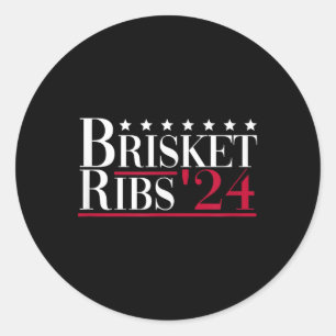 Brisket Ribs 2024 - Funny Grillen Barbecue Politic Runder Aufkleber