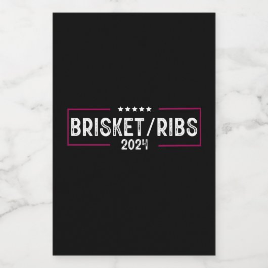 Brisket Ribs 2024 GRILLEN Barbecue politische Wahl Weinetikett (Einzelnes Label)