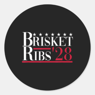 Brisket Ribs 2028 - Funny Grillen Byrbecue Politic Runder Aufkleber