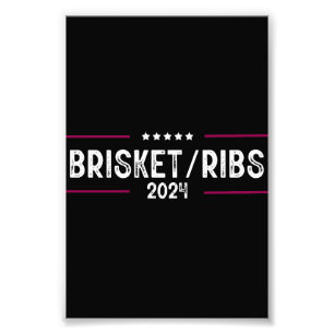 Brisket Rippen 2024 BBQ Barbecue Politische Wahl Fotodruck