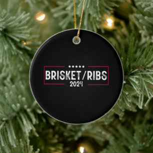 Brisket Rippen 2024 BBQ Barbecue Politische Wahl Keramik Ornament