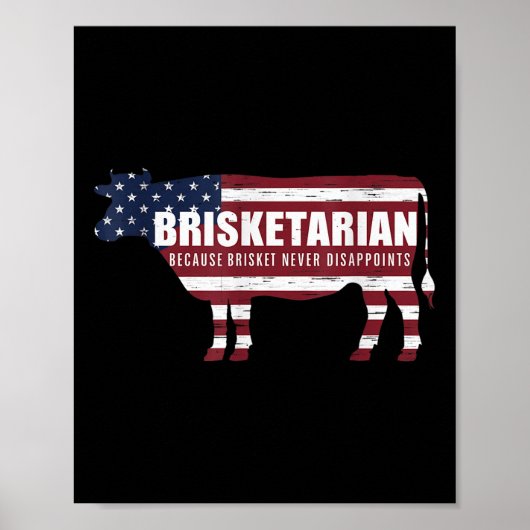 Brisketarian Brisket Grillen Spaß Crude Barbecue Poster (Vorne)