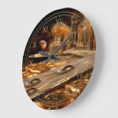 Briskport Futuristic City Große Wanduhr (Winkel)