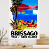 Brissago, Tessin, Schweiz. Dorf und See Poster (Küche)
