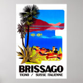 Brissago, Tessin, Schweiz. Dorf und See Poster (Vorne)